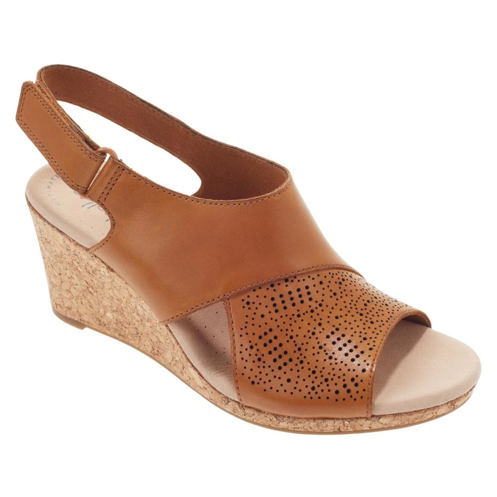 Clarks Brown Wedge Sandals